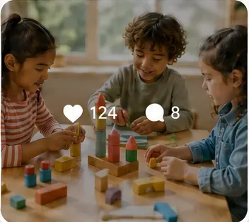 Children building and learning together through play